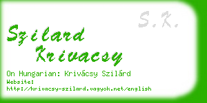 szilard krivacsy business card