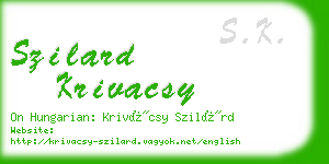 szilard krivacsy business card